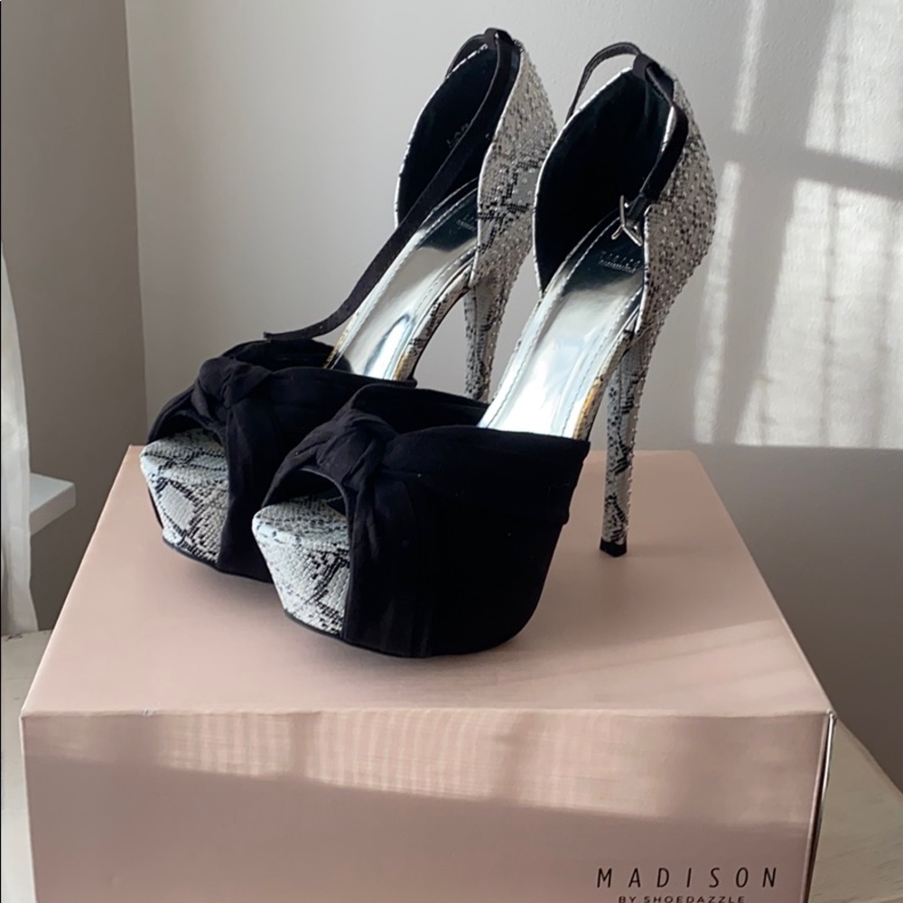 COPY - Black and White Snakeskin Stilettos
